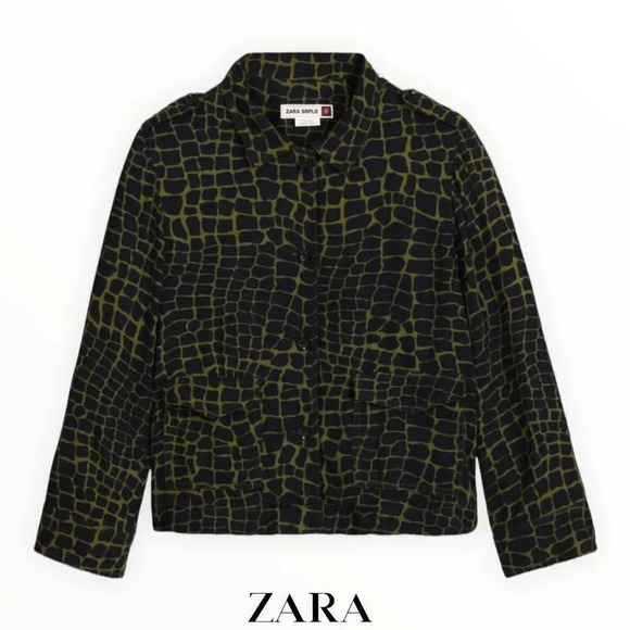 ZARA Kids | Green & Black | SRPLS PRINTED OVERSHIRT - Picture 2 of 7